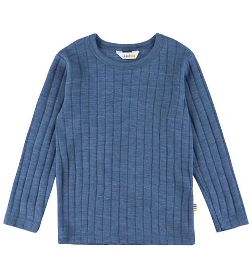 Joha Bluse - Uld/Silke - Rib - Blå