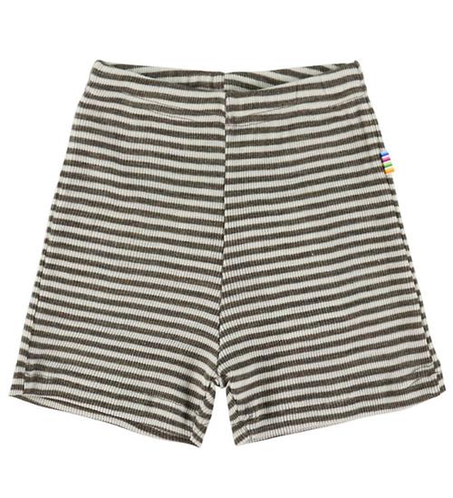Joha Shorts - Uld/Silke - Rib - Mørkebrun/Stribet