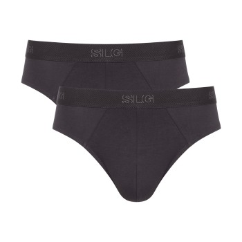 Sloggi 2P SLG Base Midi Briefs Mørkgrå  bomuld XX-Large Herre