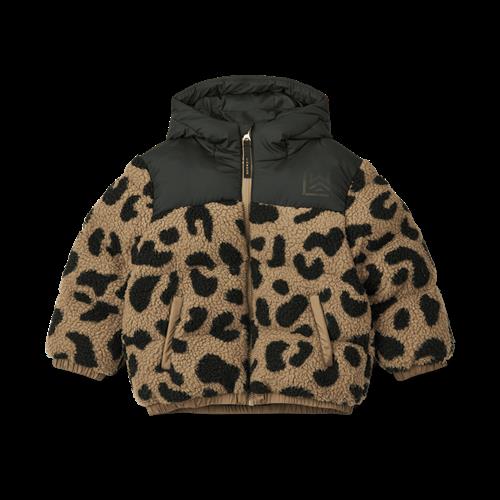 Liewood Noam Pile Jacket Mega Leo Spot Pale Tuscany Mega Leo Spot Pale Tuscany 92 cm  Beige  92 cm  Drenge, Piger