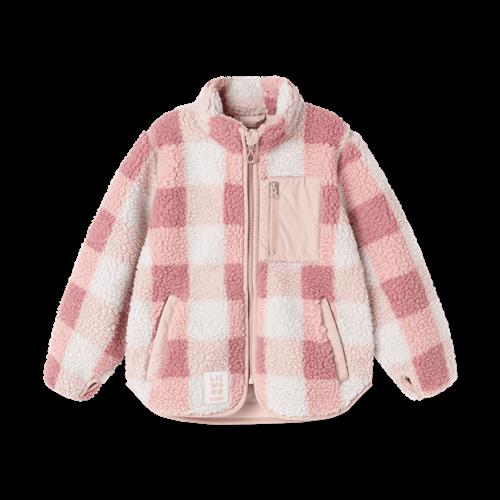 Liewood Nolan Pile Jacket Mega Check Rose Blush Mega Check Rose Blush 104 cm  Lyserød  104 cm  Piger