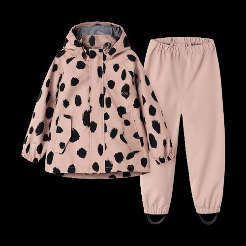 Liewood Pedia Rainwear Set Mega Leo Spot Pale Tuscany Mega Leo Spot Pale Tuscany 134 cm  Beige  134 cm  Drenge, Piger