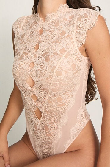 Hunkemöller Highneck Bodystocking Sylvia Beige