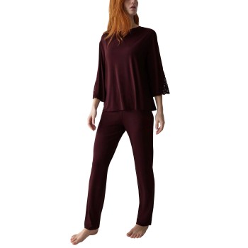 Triumph Amourette PK LSL Pyjama Set Mørkelilla modal fibre 36 Dame