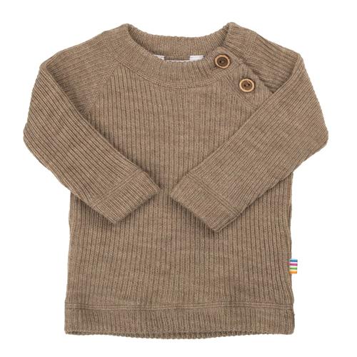 Joha Langærmet Bluse I Uld Beige Melange  Beige Melange-60 cm Uld Beige  60 cm  Drenge
