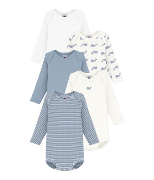 Petit Bateau 5-pack long-sleeve Baby Bodysuits Variante 1 Variante 1 18 Months  Creme  18 måneder  Drenge, Piger