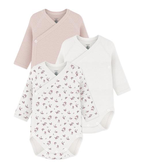 Petit Bateau 3-Pack Long-Sleeve Baby Bodysuits Variante 1 Variante 1 6 Months  Creme  6 måneder