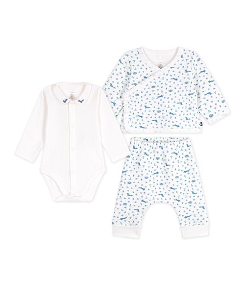 Petit Bateau 3-delt Babysæt Marshmallow Multicolor  Marshmallow Multicolor 3 Months  Hvid  3 måneder  Drenge, Piger