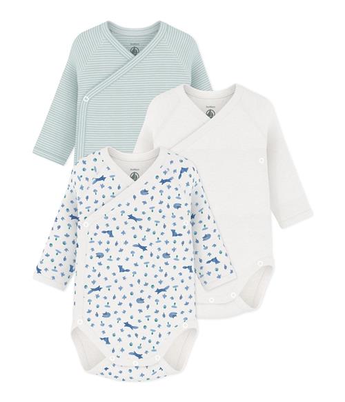 Petit Bateau 3-Pack Long-Sleeve Baby Bodysuits Variante 1 Variante 1 6 Months      Drenge, Piger