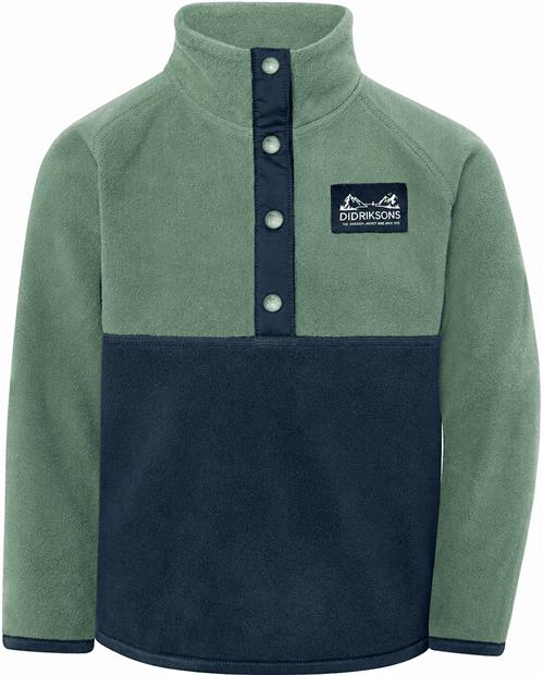 Didriksons Monte Jakke Med Halv Knaplukning Dark Moss  Dark Moss 130 cm  Grøn  130 cm  Drenge, Piger