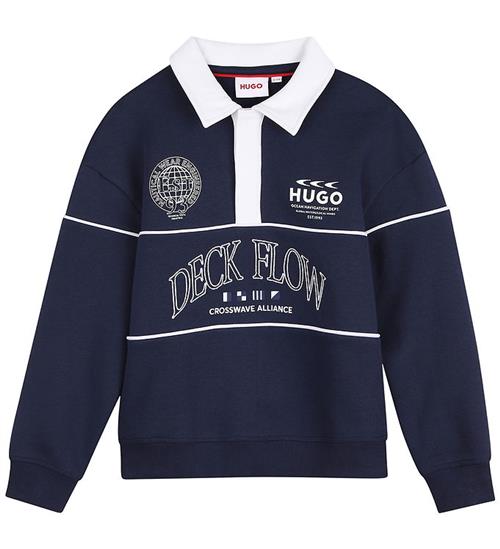 HUGO Polobluse - Navy/Hvid