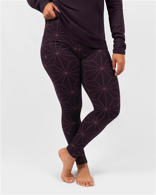 Bea Geometric Deep Plum Winter Leggings