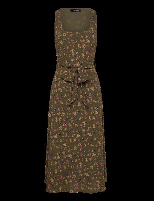 Lauren Ralph Lauren | Floral Belted Crepe Sleeveless Dress | 42