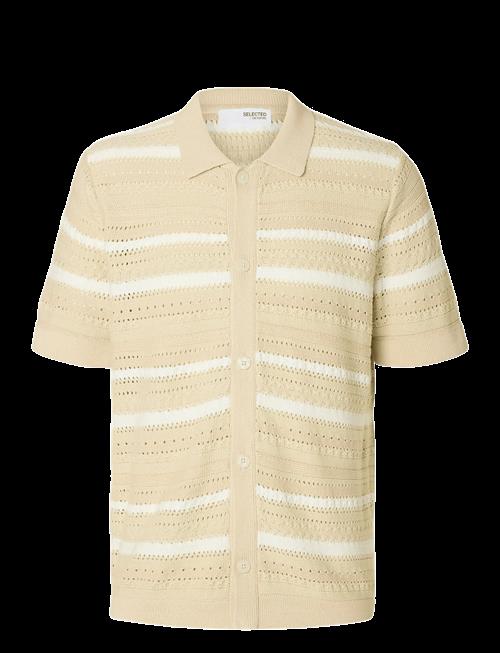 Se Selected | Slhpalo Ss Knit Crochet Polo Cardigan | XL hos Booztlet