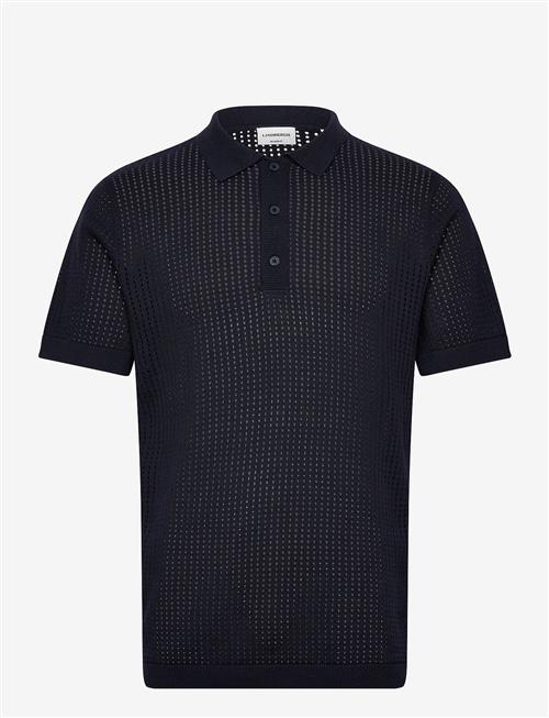 Lindbergh | Crochet Knitted S/S V-Neck Polo | L