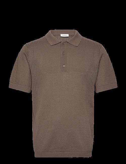 Lindbergh | Crochet Knitted S/S V-Neck Polo | M