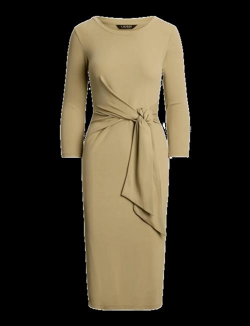 Lauren Ralph Lauren | Tie-Front Cotton-Blend Crewneck Dress | M