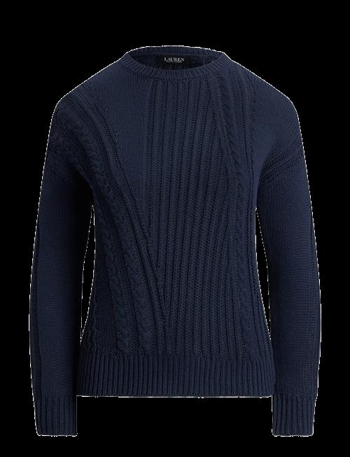 Lauren Ralph Lauren | Pointelle-Knit Cotton Crewneck Sweater | XL