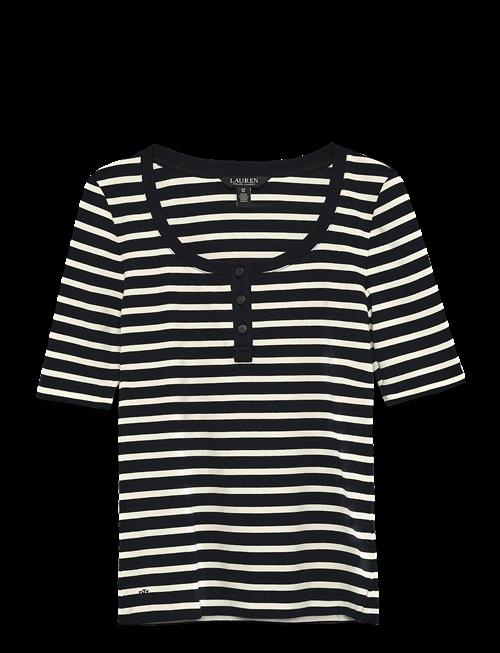 Lauren Ralph Lauren | Striped Elbow-Sleeve Henley Top | M