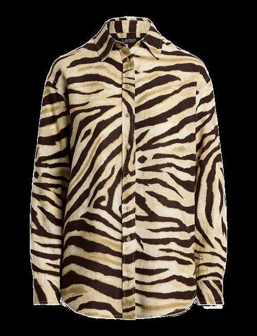 Lauren Ralph Lauren | Relaxed Fit Zebra-Print Linen Shirt | XS