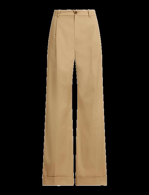Lauren Ralph Lauren | Pleated Cotton Twill Wide-Leg Pant | 32