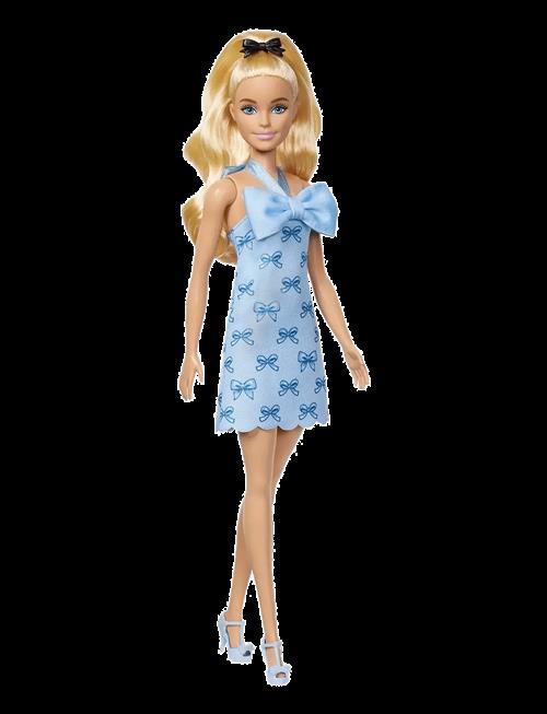 Barbie | Fashionistas Doll #237 In Blue Bow Halter Dress, Blonde Ponytail With Bow Accessory | ONE SIZE