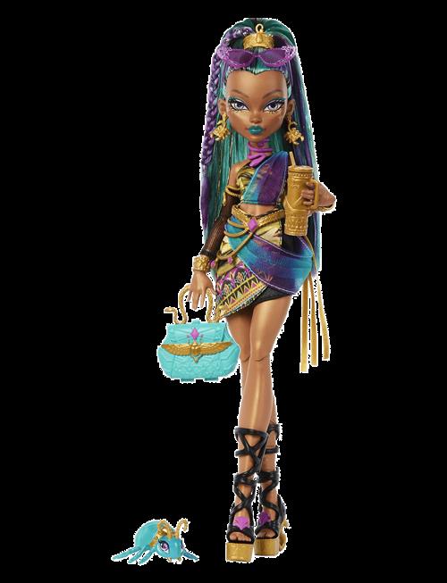 Monster High | Nefera De Nile Doll With Pet Scarab Lavish And 7 Accessories Like Purse And Snacks | ONE SIZE