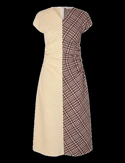 STINE GOYA | 2118 Checkered Jersey, Ruched Waist | M