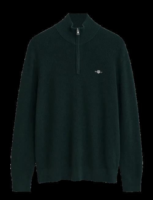 Gant | Cotton Merino Ribbed Half Zip | XXXL
