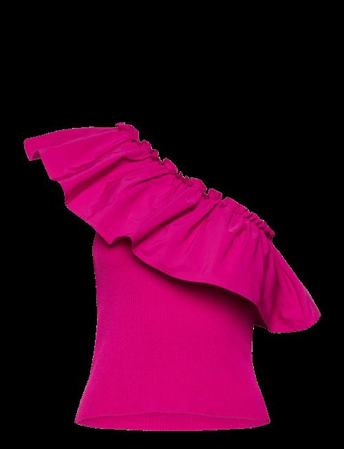Mango | Asymmetrical Top In Combined Fabric | XS