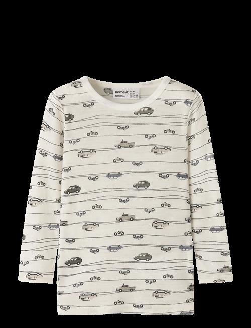 name it | Nmmwang Wool Rib Ls Top Aop Noos | 116
