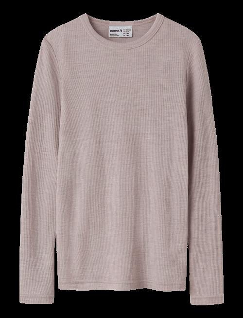 name it | Nknwax Wool Rib Ls Top | 158-164