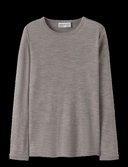 name it | Nknwax Wool Rib Ls Top | 122-128