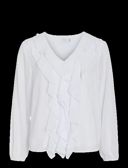 Vila | Viane L/S V-Neck Frill Top - Noos | 36