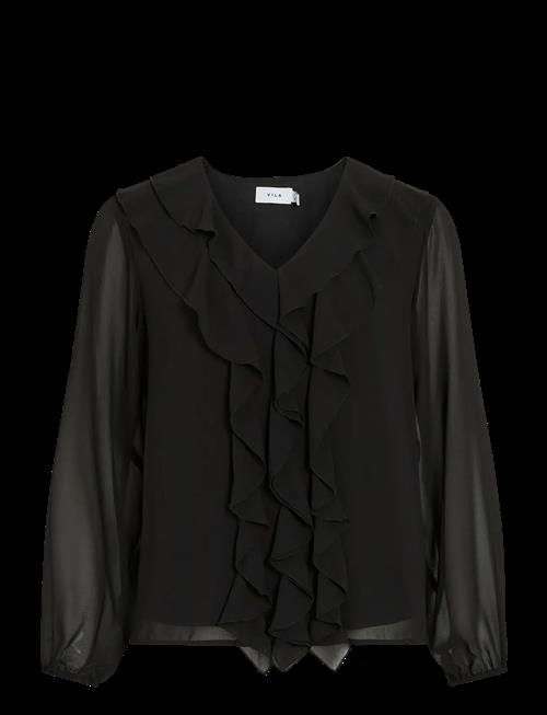 Vila | Viane L/S V-Neck Frill Top - Noos | 34