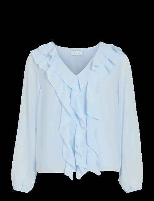 Vila | Viane L/S V-Neck Frill Top - Noos | 40
