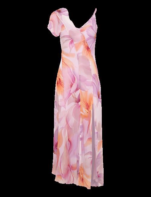 Mango | Floral-Print Dress With Asymmetrical Straps | L