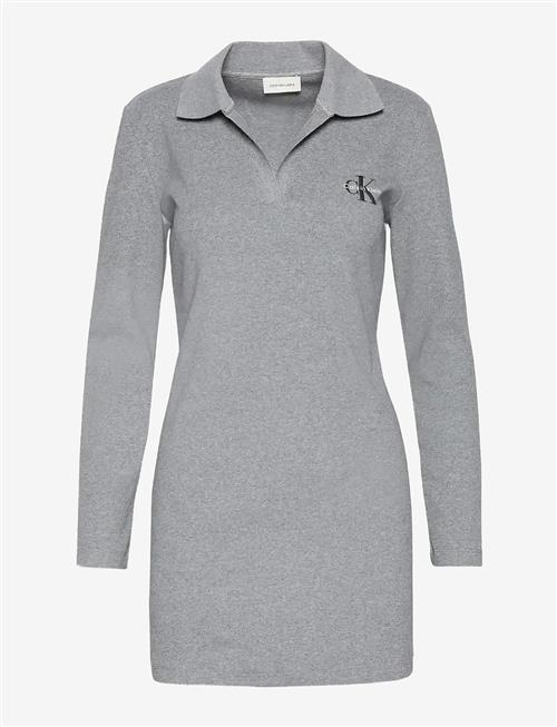 Calvin Klein Jeans | Ls Monologo Rib Polo Mini Dress | M