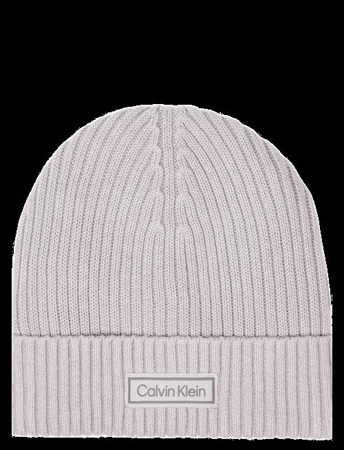 Calvin Klein | Patch Chunky Rib Cotton Beanie | ONE SIZE