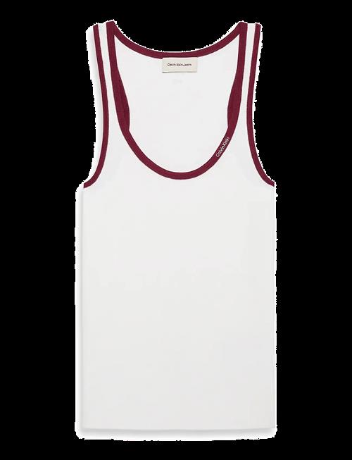 Calvin Klein Jeans | Ctn Rib Tank With Color Block Tr | XS
