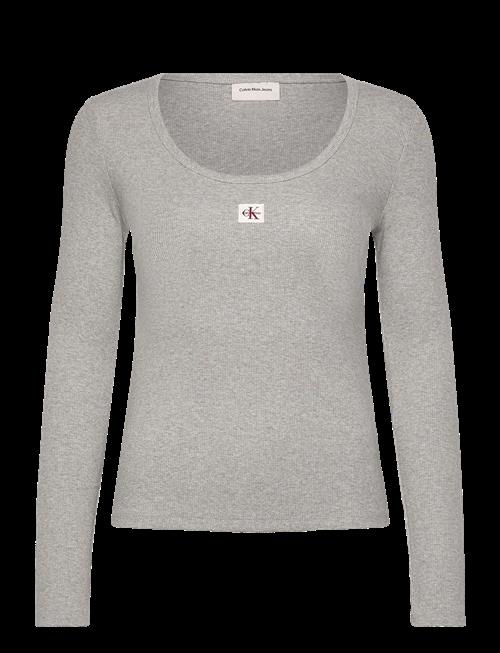 Calvin Klein Jeans | Ls Woven Label 2X2 Baby Rib Scoo | XXS