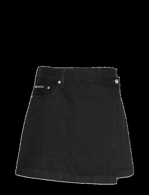 Calvin Klein Jeans | Denim Mini Wrap Skirt Soft Black | 25