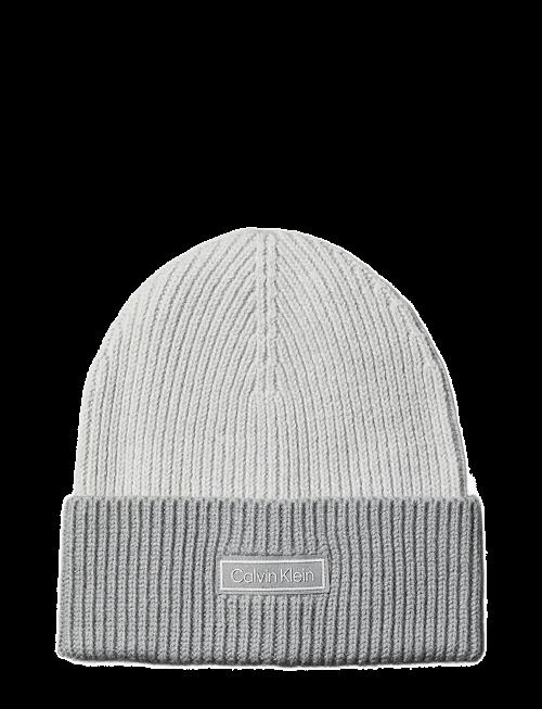 Calvin Klein | Patch Wool Chunky Rib Beanie | ONE SIZE