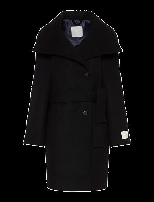 Calvin Klein | Funnel Neck Knee Length Wool Coa | XXL