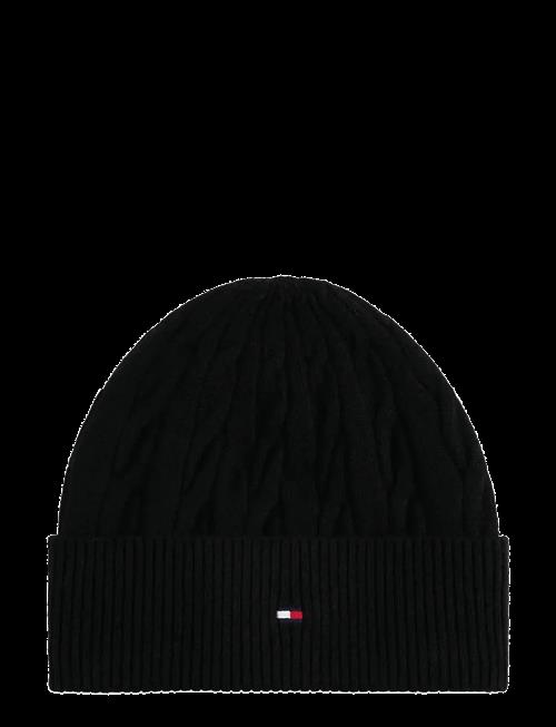 Se Tommy Hilfiger | Th Flag Cable Knit Beanie | ONE SIZE hos Booztlet