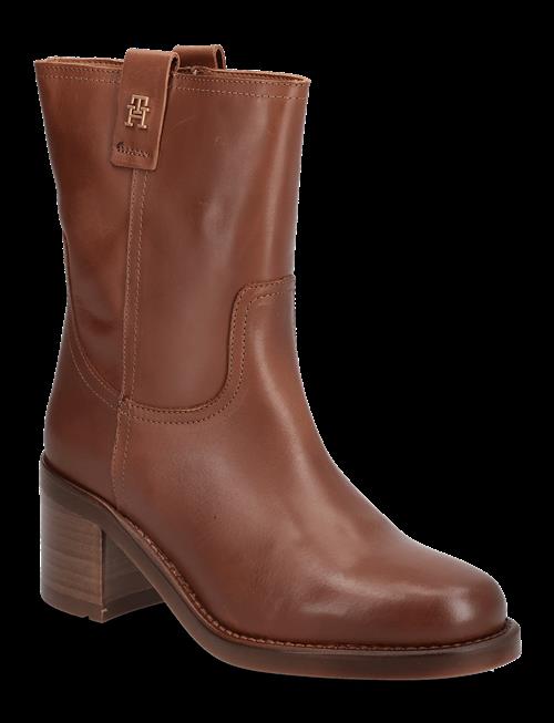 Tommy Hilfiger | Riding Lthr Mid Boot Block Heel | 38