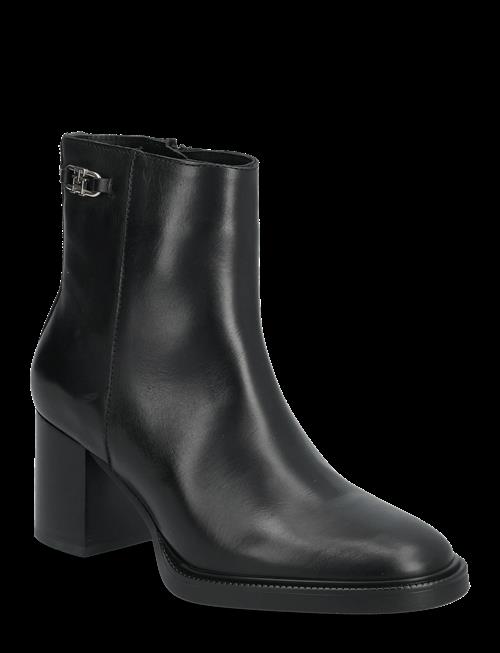 Tommy Hilfiger | Stacked Heel Leather Ankle Boot | 38
