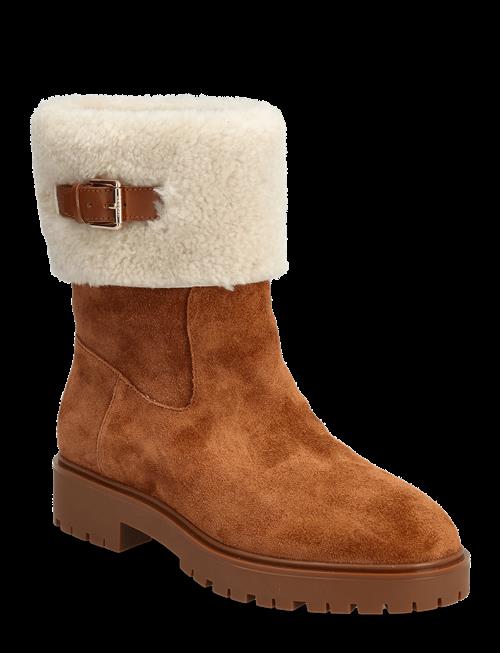 Lauren Ralph Lauren | Allyson Shearling & Suede Lace-Up Bootie | 39