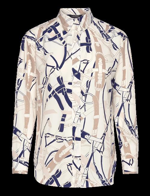 Lauren Ralph Lauren | Relaxed Fit Belting-Print Crepe Shirt | XL