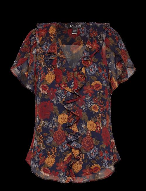 Lauren Ralph Lauren | Floral Ruffle-Trim Georgette Blouse | XS